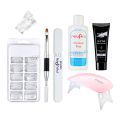 7 Piece Poly Gel Set Nail Art Quick Nail Extension Kit for Manicure All in 1. 