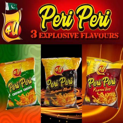 4U Peri Peri Mini Packs (Chutney Chaska, Toofani Mirch, Flaming Hot) - Crunchy & Unique - New Flavours of Kurkure - Spicy & Tangy