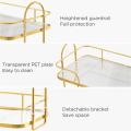 Elegant 2-Tier Bathroom Organizer: Luxe Makeup & Perfume Storage with Marble & Glass. 
