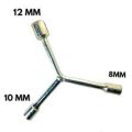 Wheel Spanner 3 Way | Y Shape Socket Wrench Hexagon Spanner | Repair Hand Tool Small & Big Size ( 8 10 12 ) Y Pana 3 In 1. 