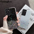 Casinglee For Samsung Galaxy S21 Ultra case Full Stars Moon Glitter Bling Sequins Cases for Samsung S21 Ultra Phone Cover Starry Sky Transparent Soft Back Cover. 