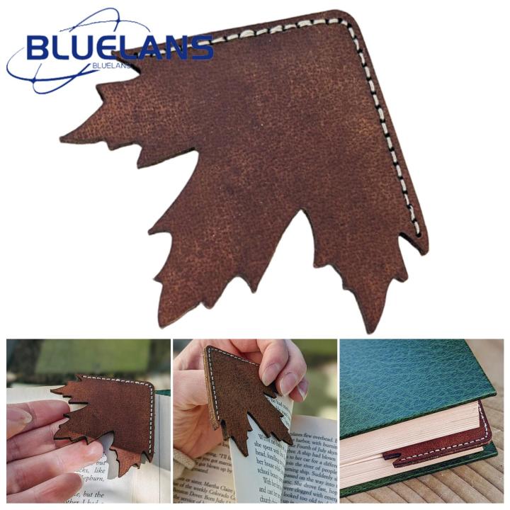 Maple Leaf Corner Bookmarks Handmade Faux Leather Corner Bookmarks Unique Page Markers for Books Book Lover Gifts