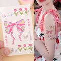 5 Sheets Colorful Butterfly Tattoo Stickers Collarbone Flower Arm Waterproof Non Reflective Disposable Temporary Tattoo. 