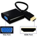 HDMI to VGA Cable Converter, Support Full HD 1080P for PC Computer PS3 PS4 Game Player HDMI Cable. 