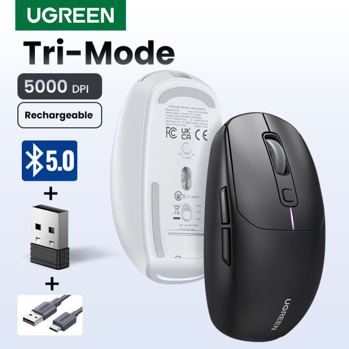 UGREEN Gaming Mouse 5000DPI Wireless Mouse Bluetooth 5.0 2.4G Wired