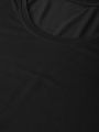 Women's Scoop Deep Neck Half Sleeves T Shirt (Plain). 