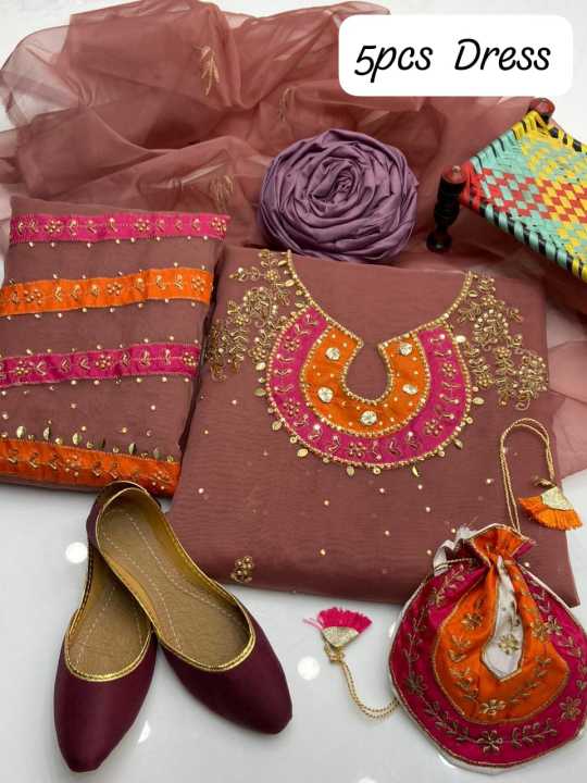 Kapra%20wala%20Wedding%20Season%20Organza%20Base%20Heavy%20Multi%20Applick%20Gotta%20&%20HANDMADE%20Work%20Shirt%20Sleeves%20Multi%20Applick%20Handmade%20heavy%20Organza%20Embroided%20Dupatta%20Kattan%20silk%20Plain%20Trouser%20-%20Image%205