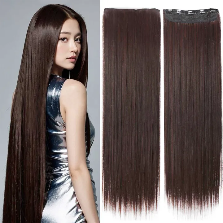 New%205%20clips%20Long%20straight%20hair%20extension%20for%20girls%20and%20women's%20-%20Image%202