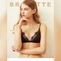 New bralette Thin Seamless Bras For Women Soft Satin Bra Comfortable Female Wireless Lace Bra Small Size Black Color . 