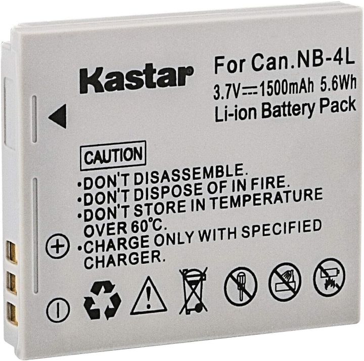 Kastar 1-Pack NB-4L Battery Replacement for Canon NB-4L NB4L, NB-4LH NB4LH Battery, Canon CB-2LV Charger, Canon Digital IXUS 30 40 50 55 60 65 70, Digital IXUS 75, Digital IXUS 80 is Camera