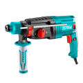 TOTAL 950W Corded Rotary Hammer SDS Plus System with 3 Drills and 2 Chisels, 1set Extra Carbon Brushes TH309288. 