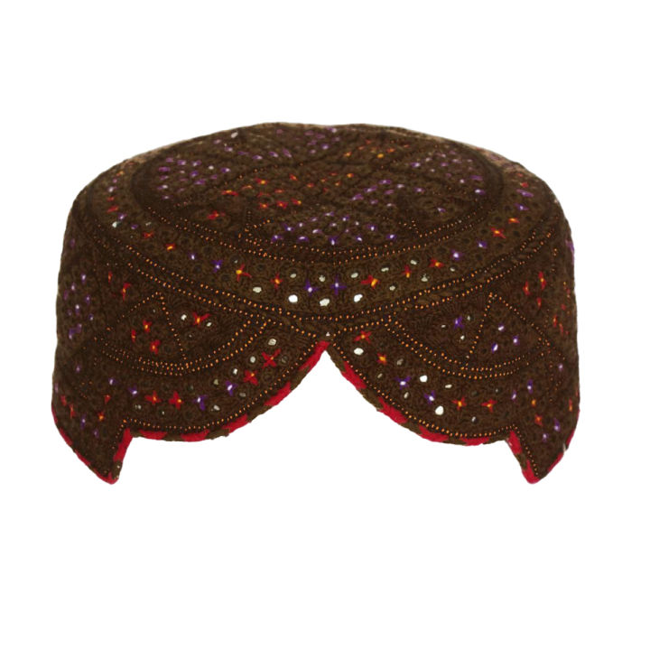 Mirror Work Ghotki Chakki Sindhi Cap  Topi