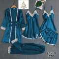 Poshak Saaz Pack of 5 Ladies Night Dresses – Silk, Sleepwear, Medium Size, Perfect for Lounging. 