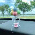 Car Ornaments Nodding Balloon Car Dashboard Decor Spring Shaking Head Toys Bobblehead Pink Car Accessory For Women Girls Gifts Tetuo. 