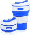 Stylish Collapsible Coffee Cup Silicone with Lid - Multicolor. 