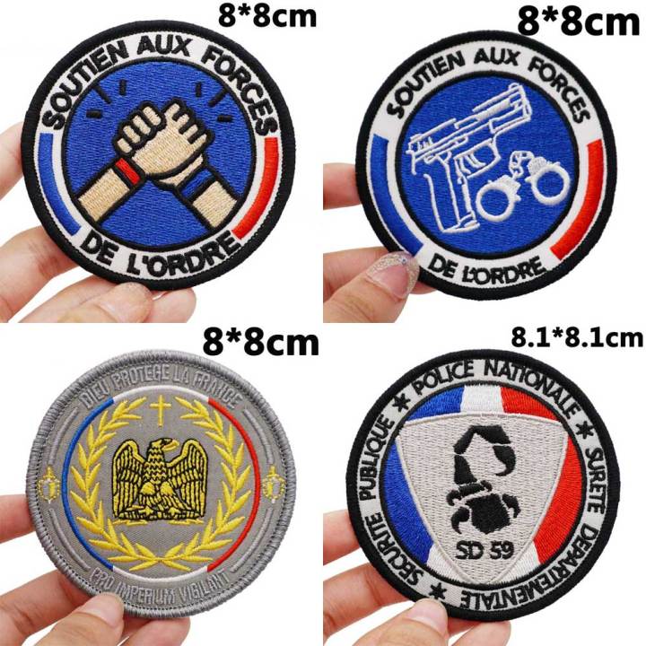 France SOUTIEN AUX FORCES Tactical Embroidery Patches for Backpacks and Clothing military Accessories with Hook backing or iron