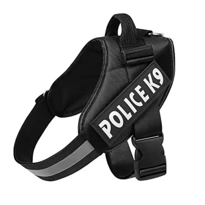Dog K9 Police Dog Harness Vest with Hook and Loop Straps and Handle and Adjustable (XL- 28-38 Inch