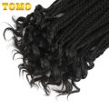 TOMO Box Braids Crochet Hair 14 18 24 Inch 3X Goddess Box Braids Crochet Braids With Curly Ends Ombre Synthetic Braiding Hair. 