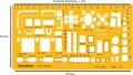 1850 1:100 Scale Architectural Scale Ruler Drawing Stencil - Orange/Transparent. 