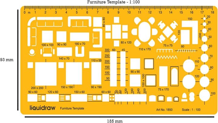 1850%201:100%20Scale%20Architectural%20Scale%20Ruler%20Drawing%20Stencil%20-%20Orange/Transparent%20-%20Image%203