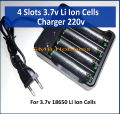 4 Slots 3.7v Lithium Ion Cell Battery Li Ion Charger Input 220v AC. 