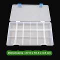 18 Portions Transparent Plastic Storage Box For Jewelry or Electronic Components. 