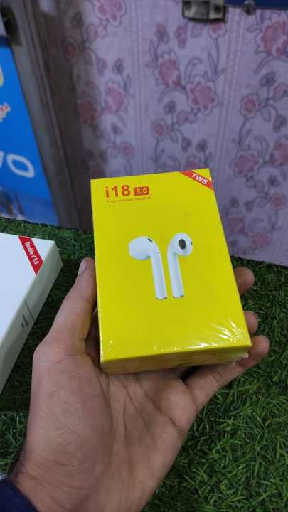 i18 tws  Wireless Twins Bluetooth Earbuds Original Highly Battery Timing I18 Airpods_Bluetooth Smart devices i18-White