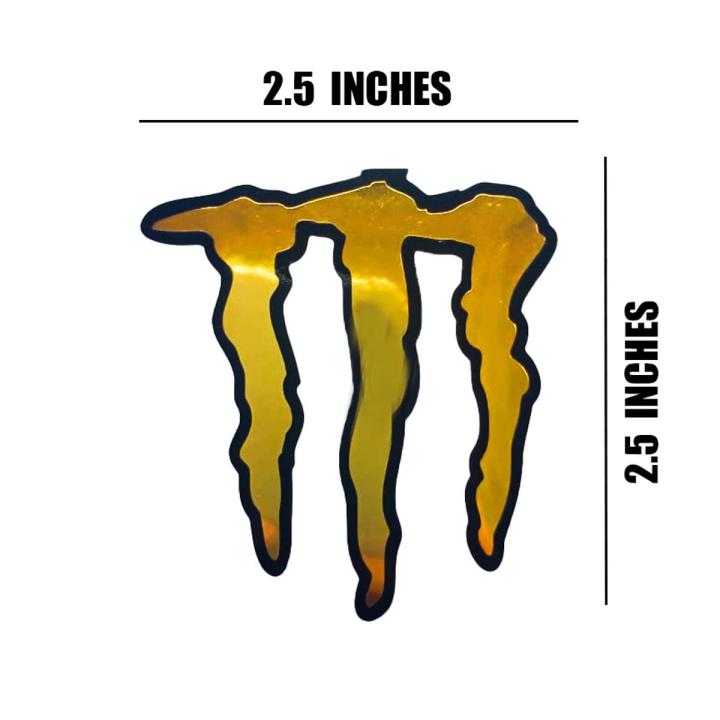 Monster Logo (Black & Golden )Bike Stickers 125 Stickers For Bike Bike Accesories Car Sticker, Bike Stickers, Car Accesories