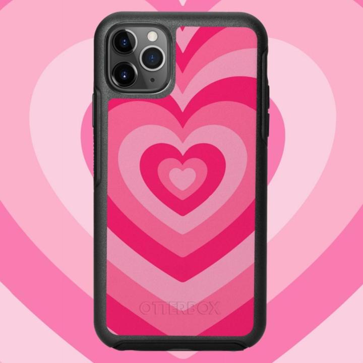 Iphone Cover Pink Heart Design (Aluminum Sheet Case)