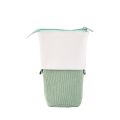 ANGOO Corduroy Retractable Drop-Down Pencil Case Student Stationery Storage Bag. 