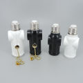 for US America power plug AC to E27 E26 to Light Bulb Adapter Lamp Holder Base Socket Pull Chain Switch Conversion White Black. 