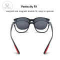 Vocoal 5 in 1 Sunglasses Set Magnetic Snap-On Glasses Unisex Lenses Retro Frame UV400 Polarized Driving Day Night Vision Sunglasses Outdoor Anti-UV Eyewear for Diving Fishing Hiking. 