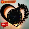 Heart-shaped wooden clock Premium wall clock Big size wooden clock Bedroom wall clock Drawing room timepiece Modern wooden wall clock Elegant home decor clock Unique wooden timepiece Stylish heart clock Large wooden wall clock. 