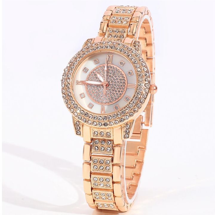 5PCS%20Elegant%20and%20Casual%20Luxury%20Women's%20Watches%20Rhinestone%20Encrusted%20Stainless%20Steel%20Ladies%20Wristwatch%20for%20Girls%20Luxury%20Stylish%20Watch%20-%20Image%203