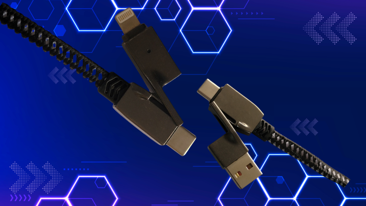 M5 “Fast Charging ⚡ | Tangle-Free | Braided | 4-in-1 Cable”