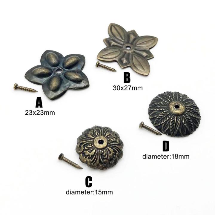 25pcs Antique Brass Upholstery Nail Jewelry Chest Wooden Box Corner Gift Case Sofa Decorative Tack Stud Shim Pad Pushpin
