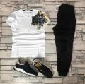 TIGER DESIGN sticker printed Tracksuit for Men & Boy  half Sleeves T-Shirt & Trouser T gym wear Tshirt soft and comfortable summer wear track suit fabric  Teeshirt  for Summer Collection Elegant Trendy Wear. 
