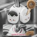 Bathroom & Kitchen Sink Organizer – Silicone Drain Rack for Faucet, Adjustable Soap Sponge Basket Holder. 
