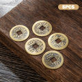 5PCS Chinese Fortune Coins Feng Shui I-Ching Coins Chinese Good Luck Coins Dragon Coins Ancient Chinese Dynasty Coin Hole Hanging Decor JINGHONG. 
