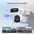 Ezviz 4+4 mp HB90 Dual Kit with Solar Panel Battery Powered Wireless Wi-Fi IP Camera Outdoor Pan/Tilt Security CCTV Camera | AOV Mode 2.0 | Human & Vehicle Shape Detection | Color Night Vision | Weatherproof | Two-Way Talk | Supports Up to 512GB Storage. 