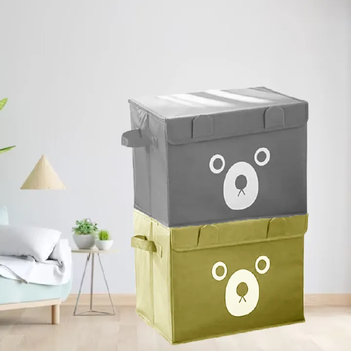 Pack%20of%202%20-%20Foldable%20Cute%20Bear%20Oxford%20Cloth%20Storage%20Box%20Square%20Storage%20Boxes%20For%20Home%20Bedroom%20Fabric%20Clothing%20Toys%20CD%20Organizer%20Case%20-%20Image%202