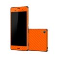 SONY XPERIA Z3 Orange Carbon Fiber Texture Mobile Skin. 
