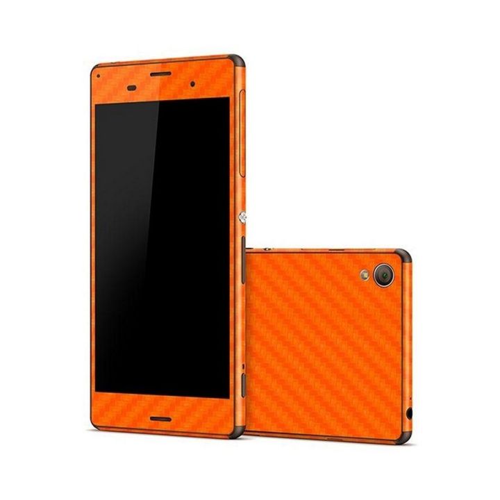 SONY XPERIA Z3 Orange Carbon Fiber Texture Mobile Skin