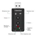 USB Sound Card For BOYA M1 Laptop Support audio 7.1 Adapter Channel 3.5mm. 