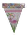 Flamingo theme bunting banners flags 10pcs for birthday party decorations. 
