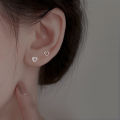 3Pcs/set Diamond Love Heart Stud Earrings Women's Earrings Mini Delicate Earrings Jewelry XIEGONG. 