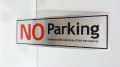 NO PARKING  Plate - (18cm x 5cm) Aluminium Sign Plate (Mirror OR Glass Mountable Name Plate) - 1 Piece. 