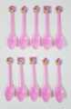 Princess Theme Spoons - 6 Inch Size - Tableware - Pink Color - Pack Of 10 Spoons. 