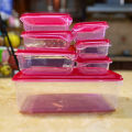 Thumb Lock Plastic Food Storage Container Set Pack of 7 Airtight Boxes Small to Large Sizes. 