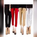 Pack Of 3 Multicolour Cotton Trouser For Women. 